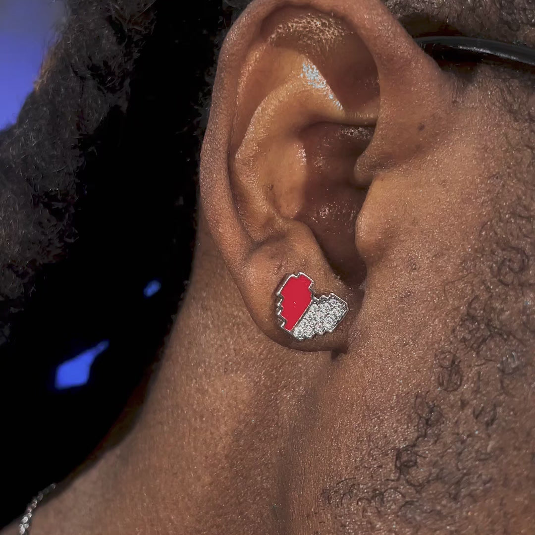 S925 Love Heart Stud Earrings