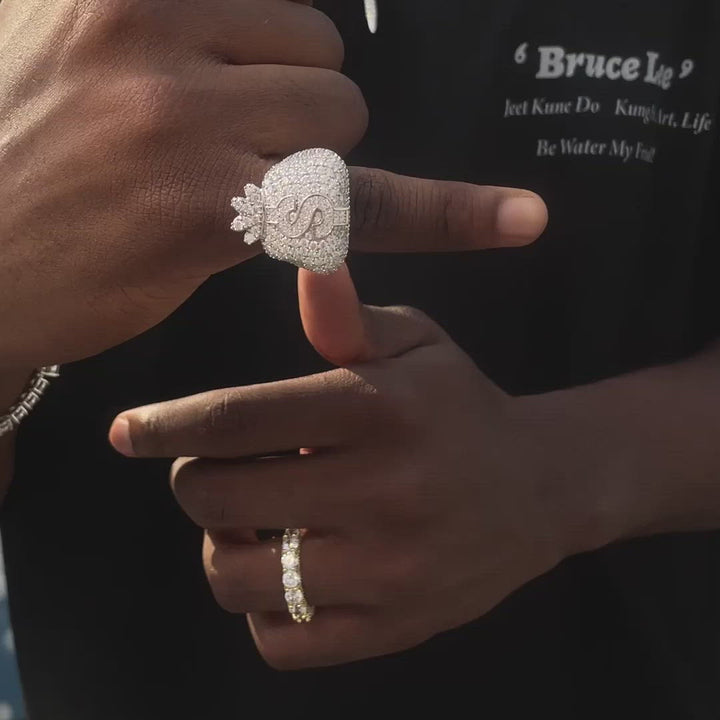 Moissanite Iced Money Bag Ring
