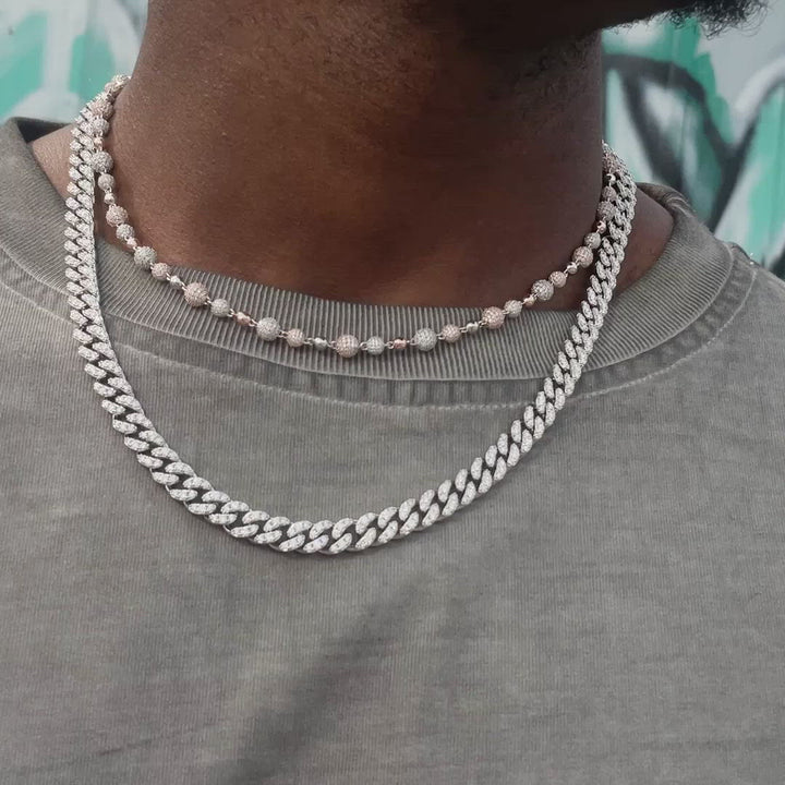 Made To Order Moissanite Iced Ball Chain Or Bracelet