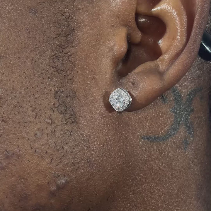 S925 Moissanite Micro Square Stud Earrings