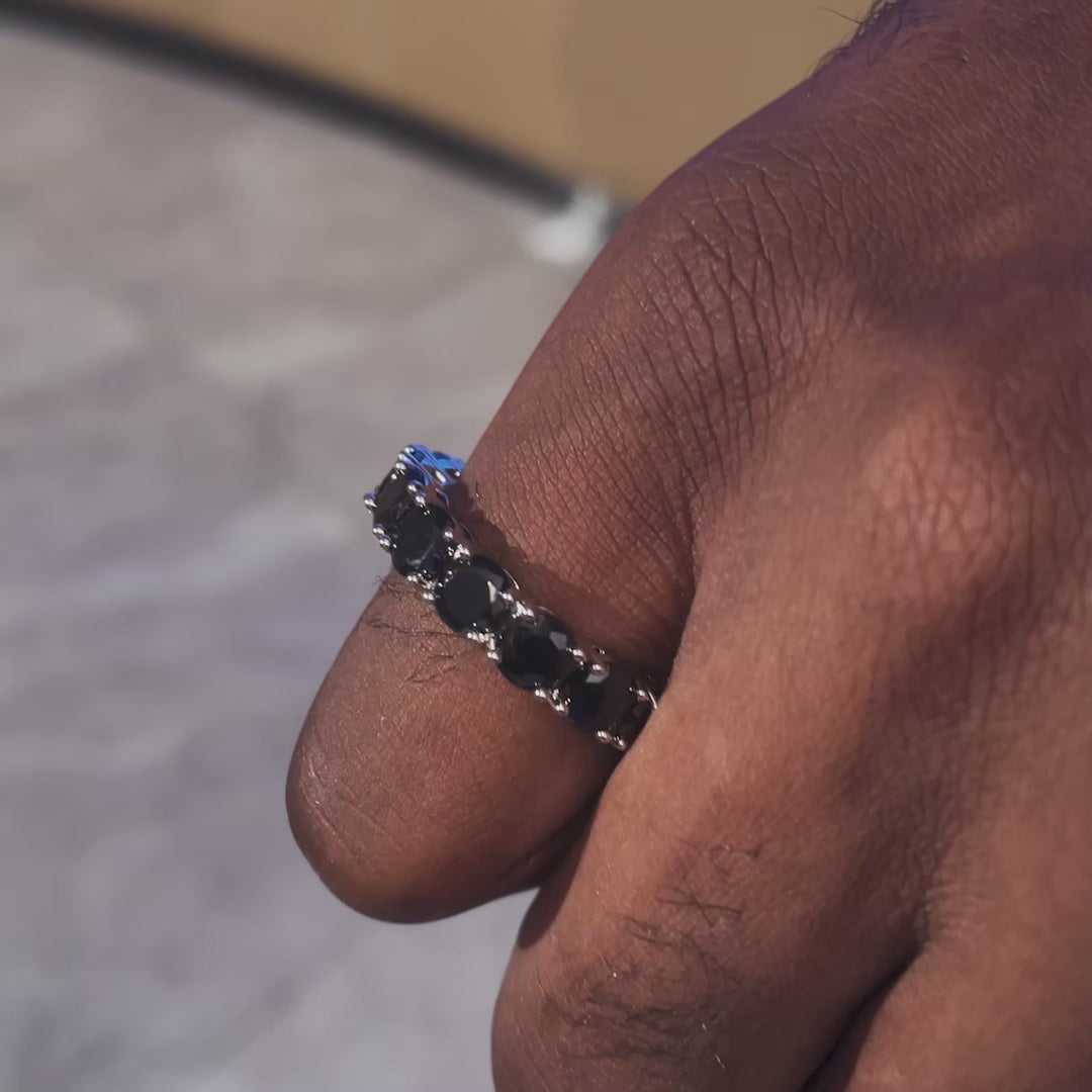 5mm Black Moissanite Eternity Ring