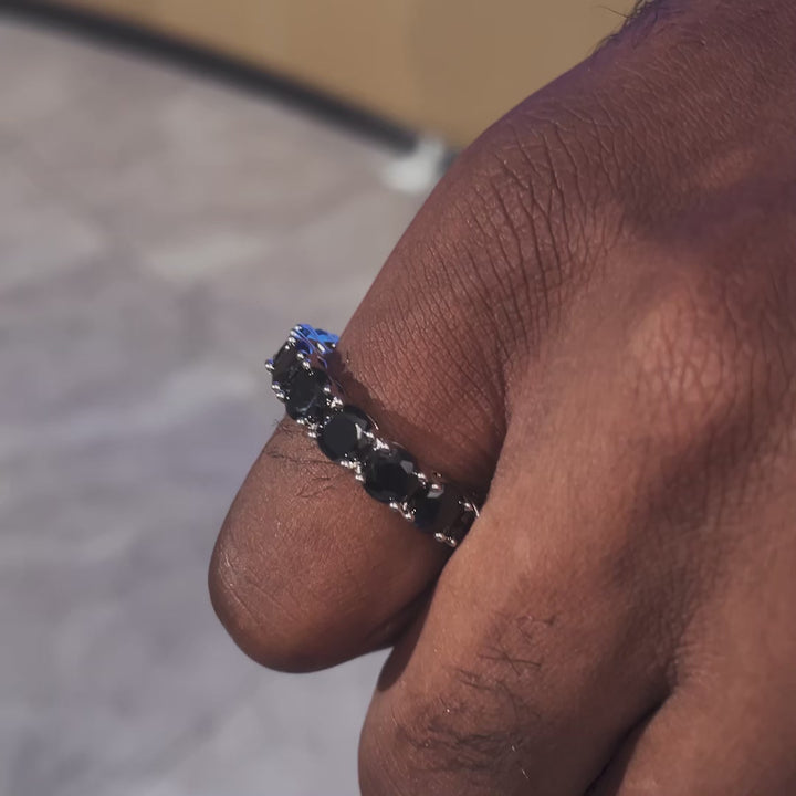 5mm Black Moissanite Eternity Ring