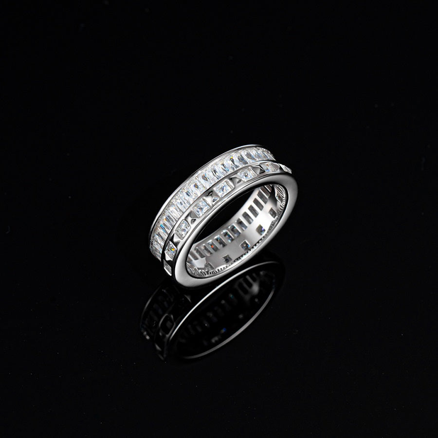 S925 Baguette & Princess Cut Eternity Ring