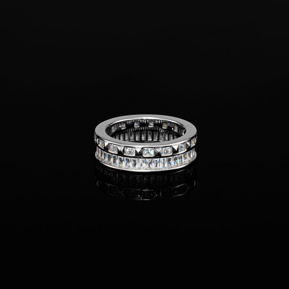 S925 Baguette & Princess Cut Eternity Ring