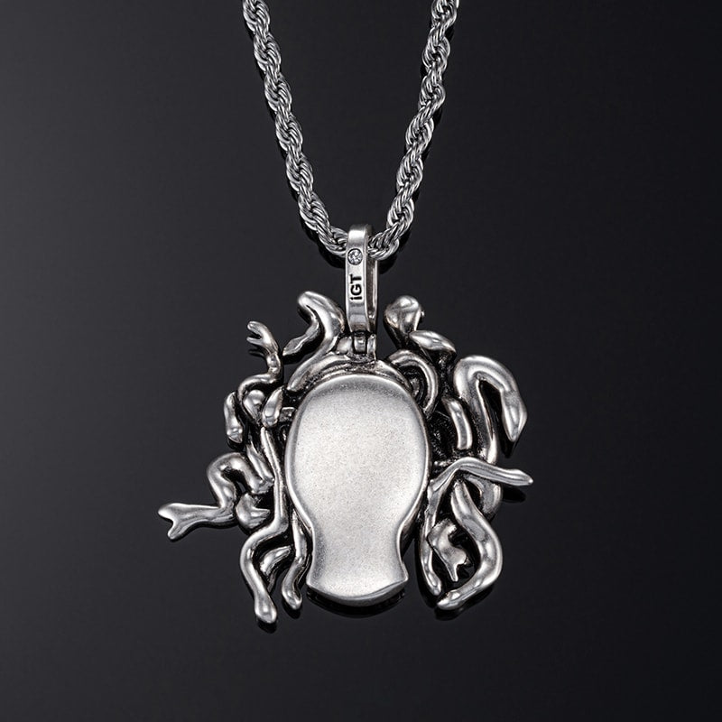 Medusa Pendant in White Gold