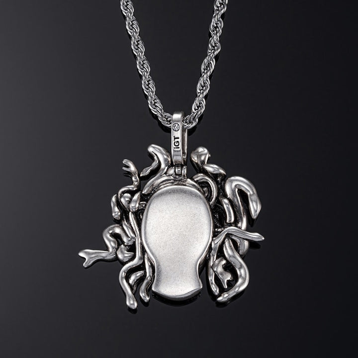 Medusa Pendant in White Gold