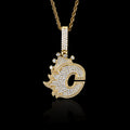 Custom Made C Moissanite Crown Pendant