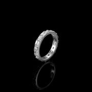 Round cut & Alternating Straight Baguette Moissanite Ring