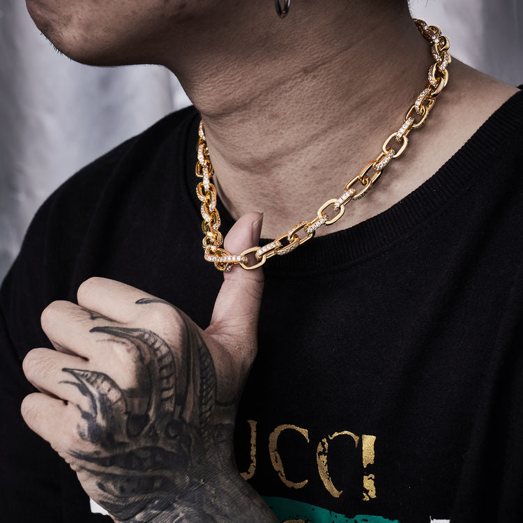 10mm H-Link Chain in Yellow Gold