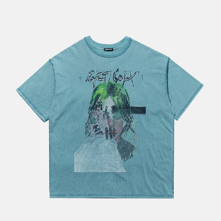 Custom Denim Graphic Tee