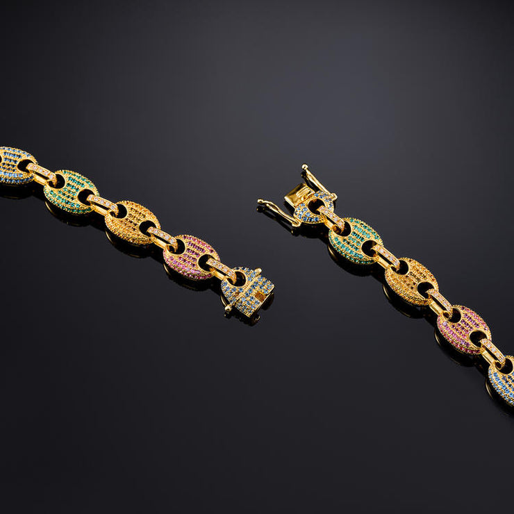 10mm Gucci Link Bracelet Multi-colored - iGT