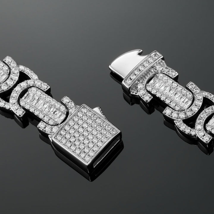 12mm Byzantine Link Bracelet in White Gold