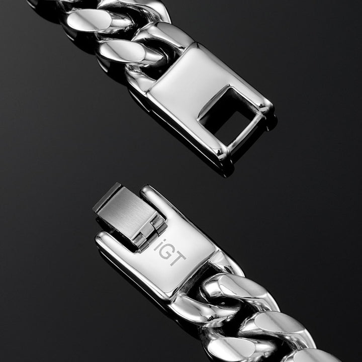 12mm Miami Cuban Link Bracelet in White Gold