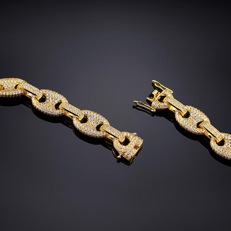 12mm Gucci Link Bracelet Yellow Gold - iGT