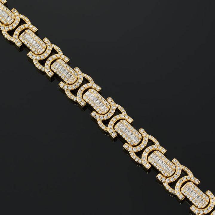 12mm Byzantine Link Bracelet in Yellow Gold