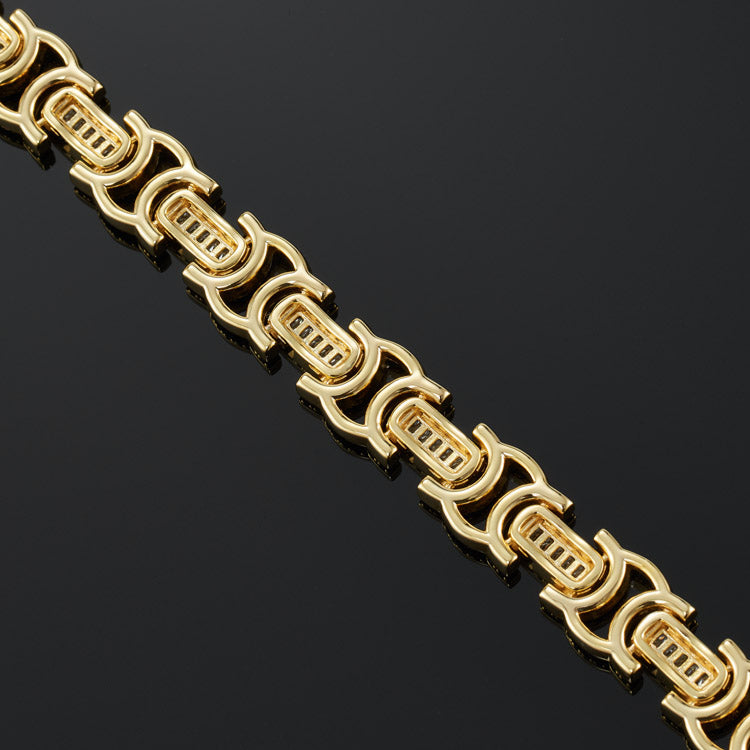 12mm Byzantine Link Bracelet in Yellow Gold