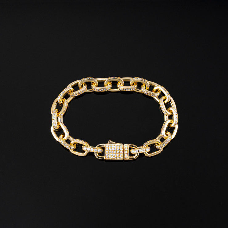 10mm H-Link Bracelet in Yellow Gold