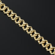 12mm Prong Cuban Link Bracelet in Yellow Gold