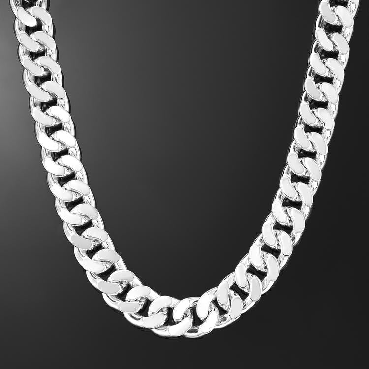Diamond Cuban Link Choker (19mm) In White Gold - iGT