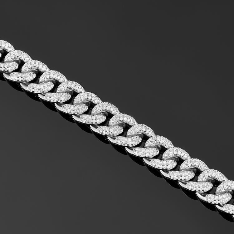 Diamond Cuban Link Choker (12mm) In White Gold - iGT
