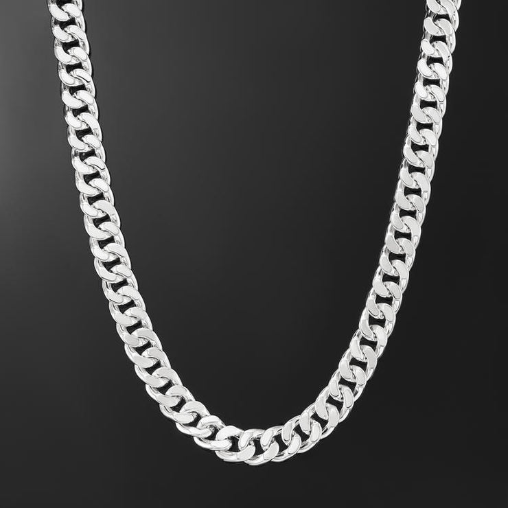 Diamond Cuban Link Choker (12mm) In White Gold - iGT