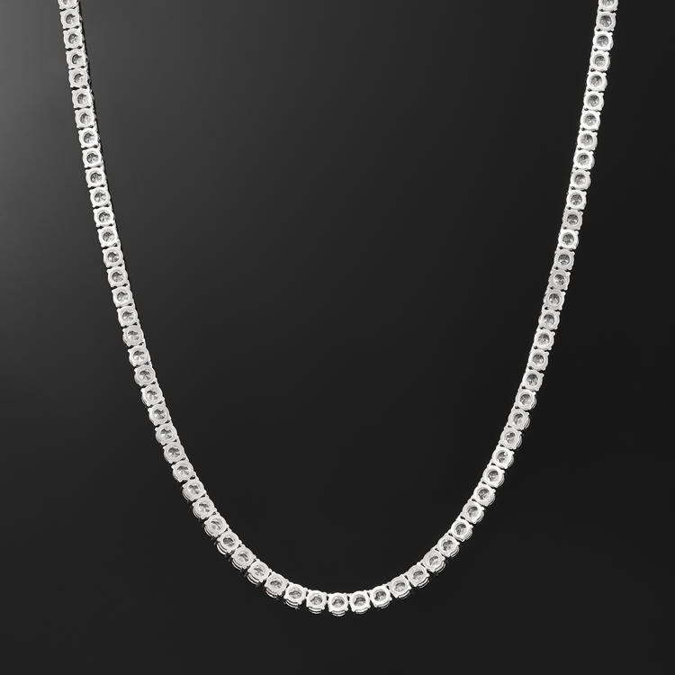 5mm Round Cut Tennis Necklace In White Gold - iGT