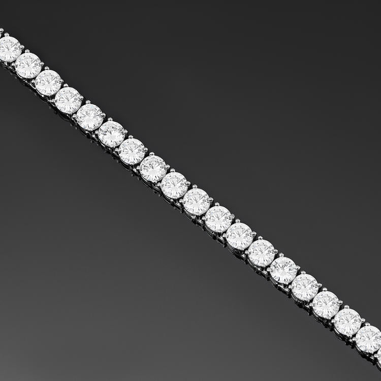 5mm Round Cut Tennis Necklace In White Gold - iGT