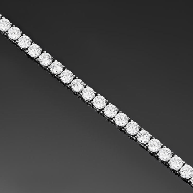 5mm Round Cut Tennis Necklace In White Gold - iGT
