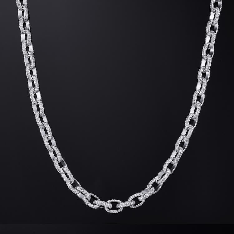 10mm Rolo Link White Gold Chain - iGT