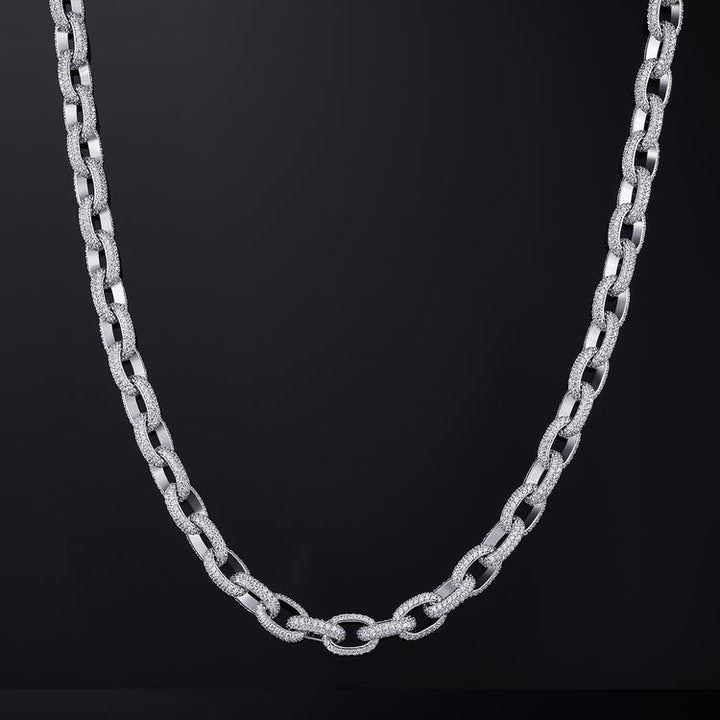 10mm Rolo Link White Gold Chain - iGT