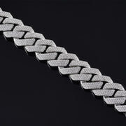 19mm Prong Cuban Link Chain White Gold - iGT