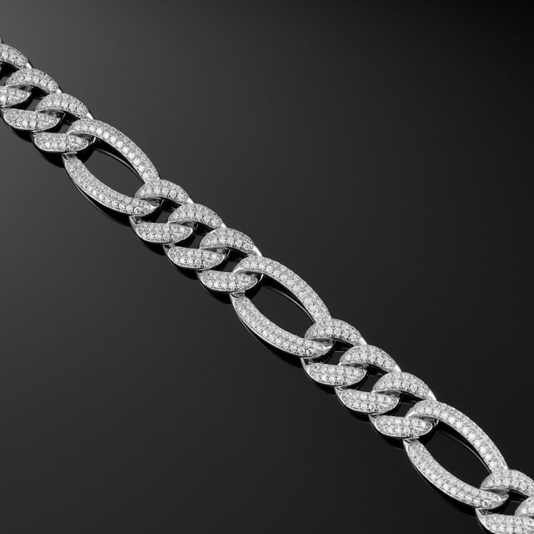 15mm Figaro Link Chain in White Gold