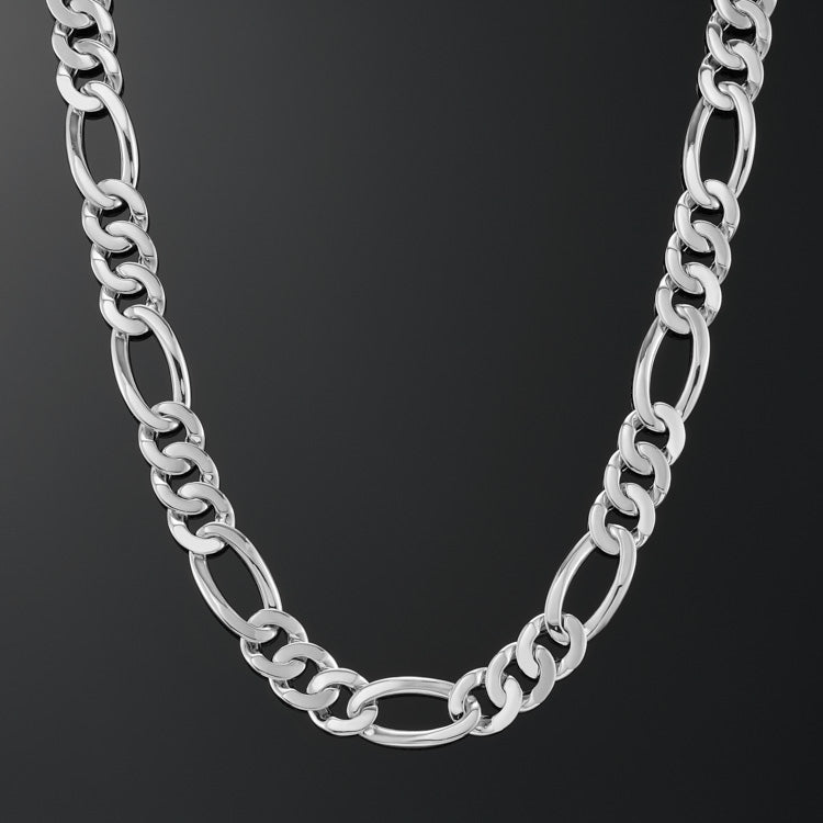 15mm Figaro Link Chain in White Gold