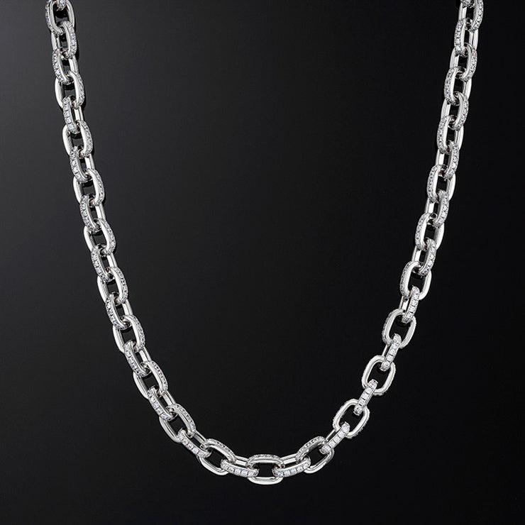 10mm H-Link Chain in White Gold