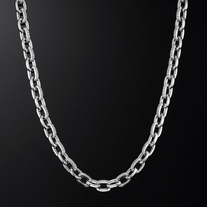 10mm H-Link Chain in White Gold