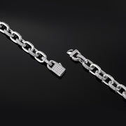 10mm H-Link Chain in White Gold