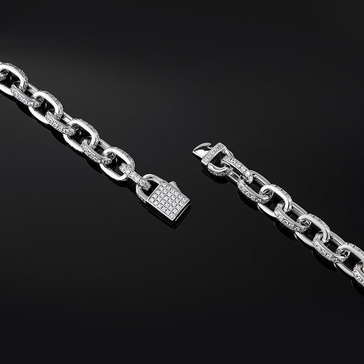 10mm H-Link Chain in White Gold – ICEGIANT