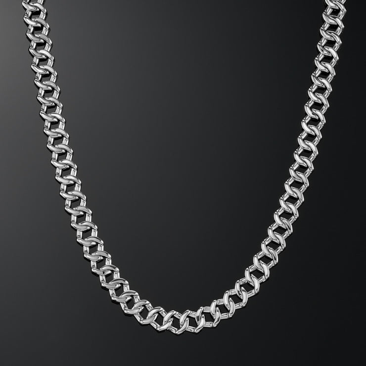 12mm Prong Cuban Link Chain in White Gold