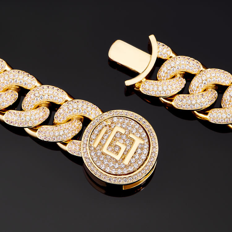 Diamond Cuban Link Choker (19mm) In Yellow Gold - iGT