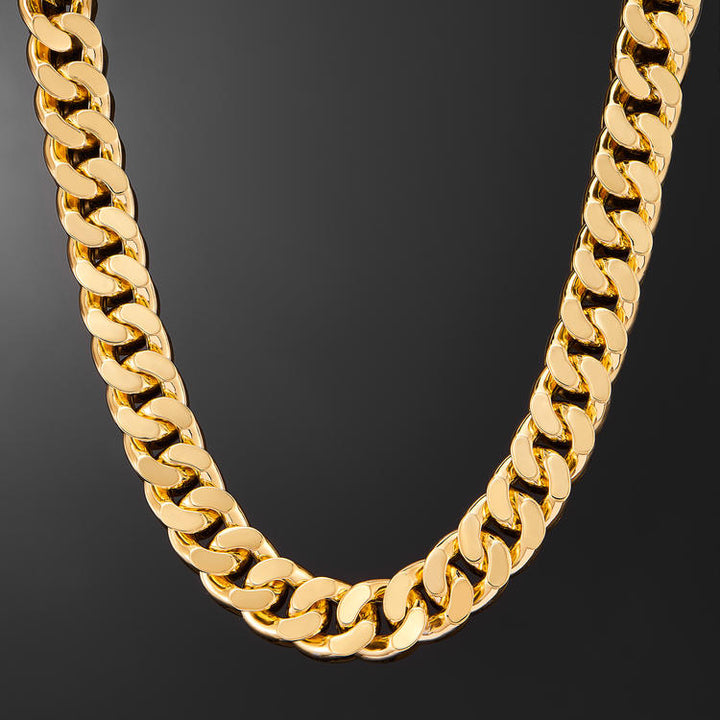 Diamond Cuban Link Choker (19mm) In Yellow Gold - iGT