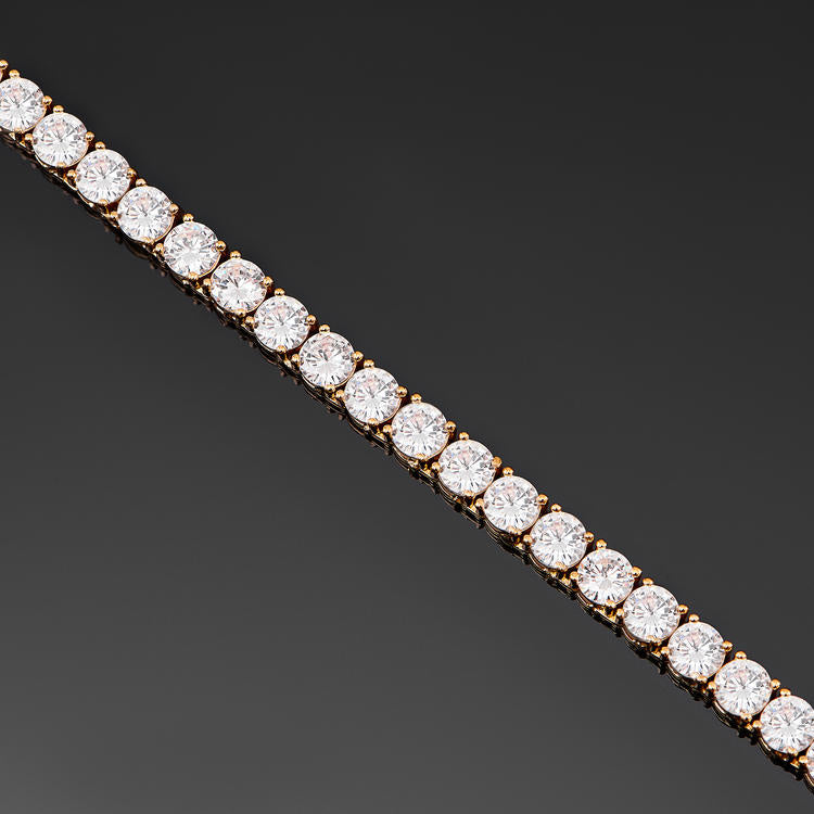 5mm Round Cut Tennis Necklace In Yellow Gold - iGT