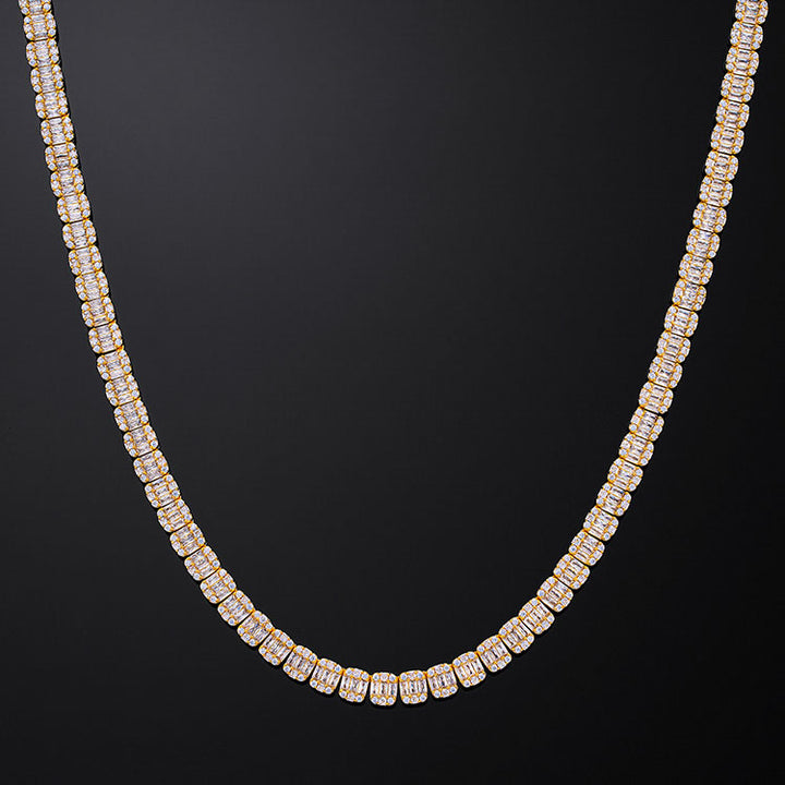 6mm Baguette Tennis Chain in Yellow Gold