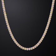 6mm Baguette Tennis Chain in Yellow Gold