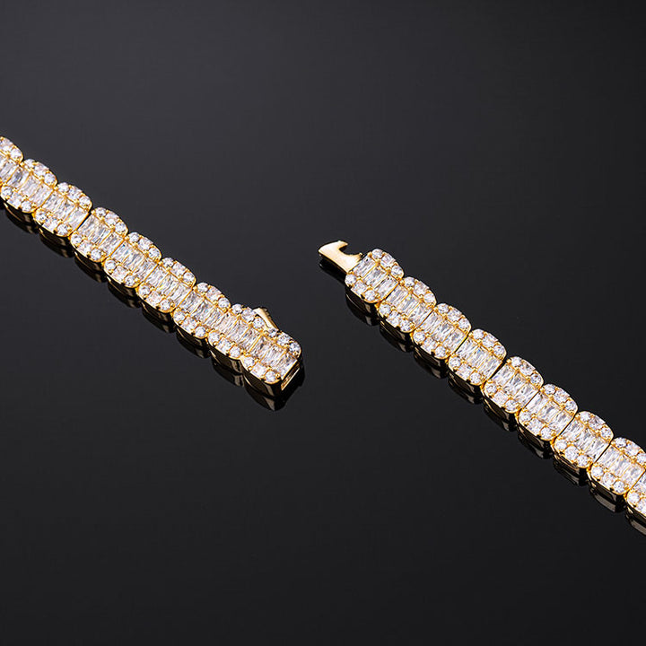 6mm Baguette Tennis Chain in Yellow Gold