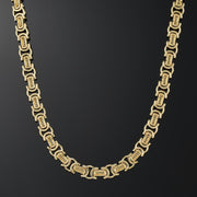 12mm Byzantine Link Chain in Yellow Gold
