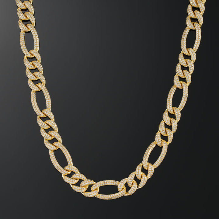 15mm Figaro Link Chain in Yellow Gold