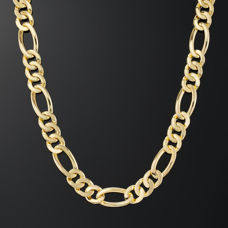 15mm Figaro Link Chain in Yellow Gold