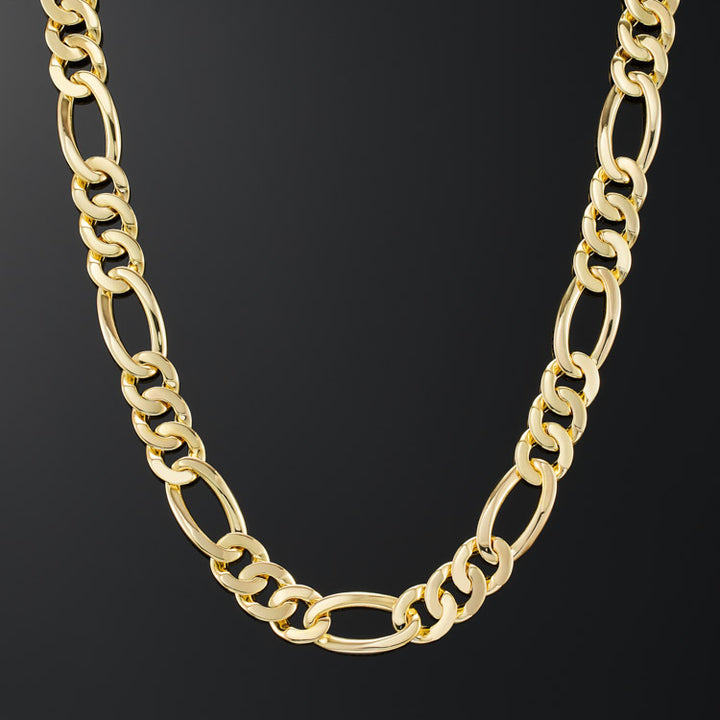 15mm Figaro Link Chain in Yellow Gold