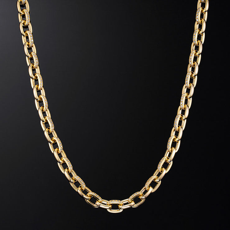 10mm H-Link Chain in Yellow Gold