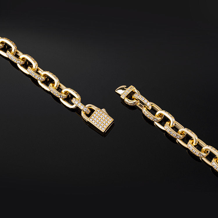 10mm H-Link Chain in Yellow Gold